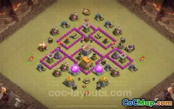 Cea mai bună bază de război TH6 2024 - Copiere și link pentru Primăria Nivelul 6 #18468
