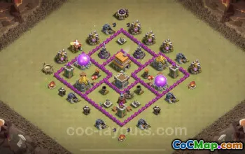 Căn cứ chiến tranh TH6 tốt nhất: Bố trí phòng không & hỗn hợp - Sao chép ngay! #18377