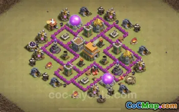 Căn cứ chiến tranh TH6 tốt nhất - Bố cục phòng không & sao chép liên kết có sẵn #18360