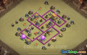 Cea mai bună bază de război TH6 - Design Anti Everything pentru CWL #18405