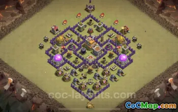 Tautan Pangkalan Perang Hibrid Anti Bintang 2 TH7 Terbaik - Clash of Clans #18725