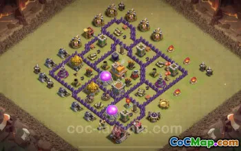 Best TH7 Anti 2 Stars War Base 2024 with Link - COC #18846