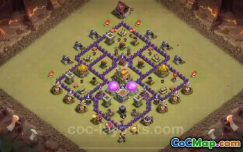 Best TH7 Anti 2 Stars War Base - Clash of Clans 2024 #18850