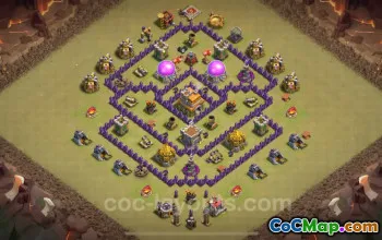 Best TH7 Anti 2 Stars War Base Link - Clash of Clans 2024 #24242