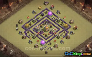Best TH7 Anti 3 Stars War Base - Anti Air & Dragon Link #18827