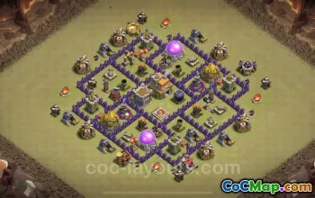 Best TH7 Anti 3 Stars War Base - Link & Defense Guide #24046