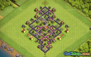 बेस्ट TH7 COC बेस लेआउट: फार्मिंग, ट्रॉफी एंड होम विलेज #15991