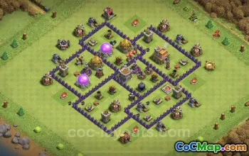 Best TH7 Hybrid Base - Anti Everything with Link | COC #24060
