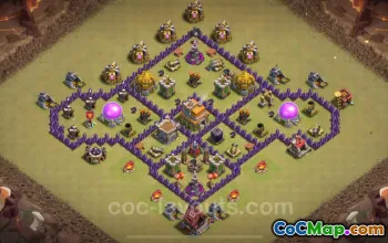 Best TH7 Hybrid War Base 2024 with Link - Clash of Clans #18842