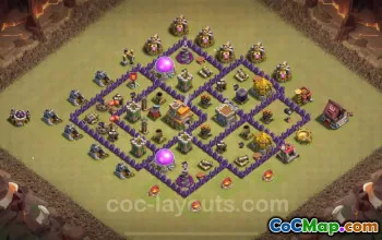 Beste TH7-Kriegsbasis 2024: Anti Air & Dragon Hybrid Links #18592