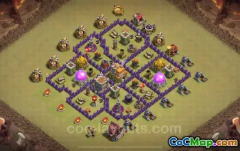 Beste TH7-Kriegsbasis 2024: Anti-Alles-Hybridkopie #18590