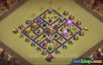 Best TH7 War Base 2024: Anti-Everything & Hybrid Design #18488