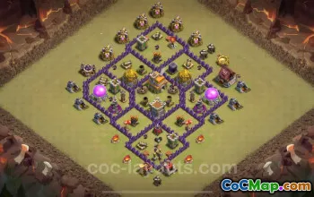 Best TH7 War Base 2024: Anti-Everything Hybrid Layout #18856