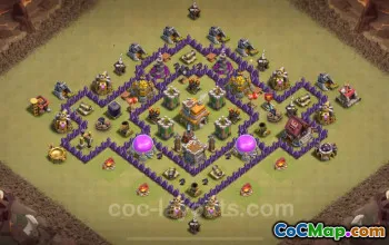 Best TH7 War Base 2025: Anti 3 Stars Defense with Link #24014