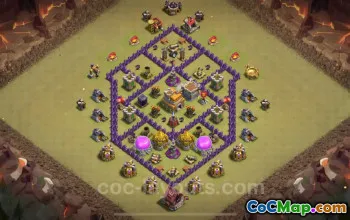 Best TH7 War Base 2025: Anti-Everything Hybrid Design #24041
