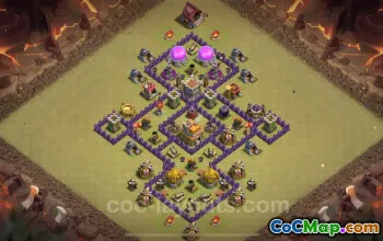 Best TH7 War Base 2025: Anti-Everything Hybrid Link #24024