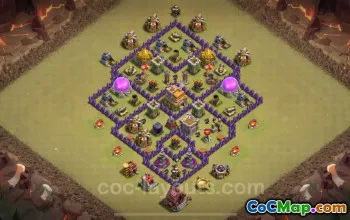 Best TH7 War Base 2025: Anti-Everything Hybrid Link #24036