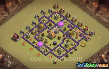 Best TH7 War Base 2025 - Max Levels & Anti Everything Link #24027