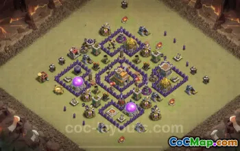 Best TH7 War Base - Anti Air Dragon Hybrid with Link #24015