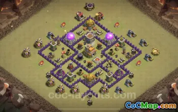 Best TH7 War Base: Anti-Everything Hybrid with Link #24227
