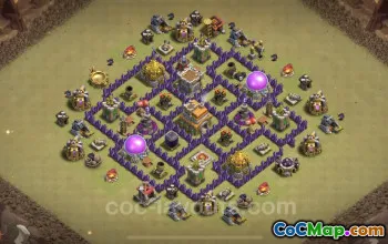 Best TH7 War Base: Anti-Everything Hybrid with Link #24255