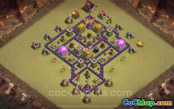 Best TH7 War Base Copy 2024 - Hybrid Defense + Link #18849