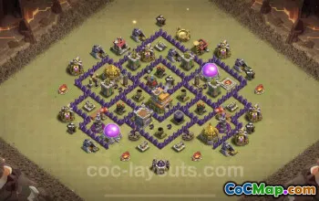 Best TH7 War Base for Clash of Clans - Anti Air & Dragon #24043
