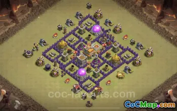 Best TH7 War Base Link - Anti 3 Stars Hybrid Design #24259