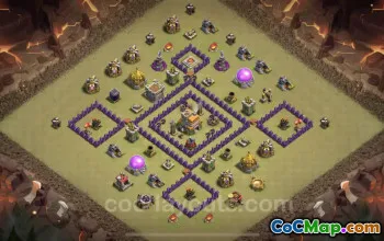 Best TH7 War Base Link - Max Level Anti-Everything Defense #18825