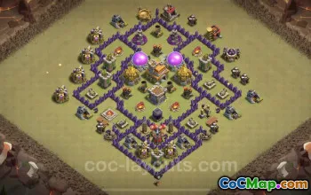 Best TH7 War Base Links - Hybrid Town Hall 7 Defense COC #24090