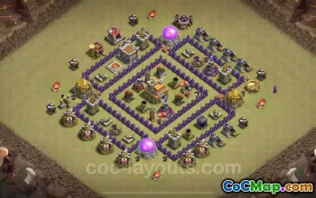 Pangkalan Perang TH7 Terbaik dengan Pertahanan Anti-Udara - Clash of Clans #18717