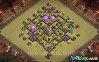 Best TH8 Anti 2 Star War Base 2024 - With Link & Tips #18961