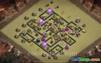 Best TH8 Anti 2 Stars War Base - Clash of Clans #24432