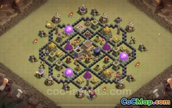 Best TH8 Anti 2 Stars War Base | Safe Against Dragons #24587