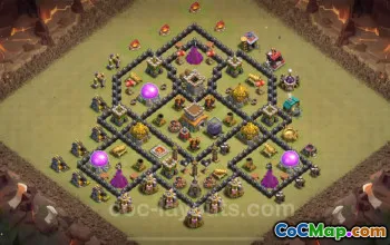 Beste TH8 Anti 3 Stars War Base 2024 - Hybrid Base Link #17659
