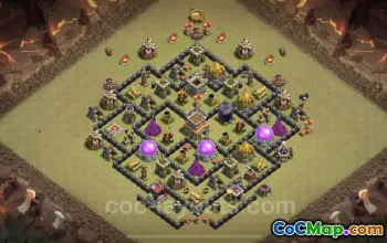 Best TH8 Anti-3 Stars War Base - Hybrid Link for CWL #24449