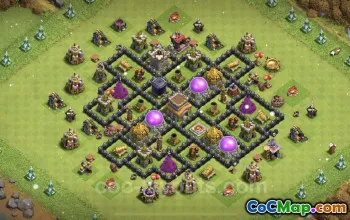 Best TH8 Farming Base Layout with Link - Clash of Clans #24485
