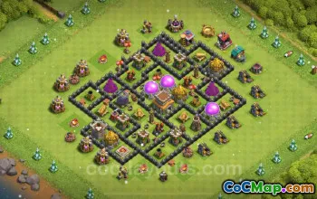 Best TH8 Trophy Base: Anti 3 Stars & Air Defense 2024 #19176