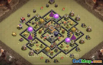 Best TH8 War Base 2023: Anti 2 Star Hybrid Link #19135