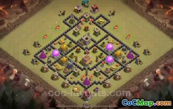 Best TH8 War Base 2024 - Anti Everything, Hybrid Link #19152