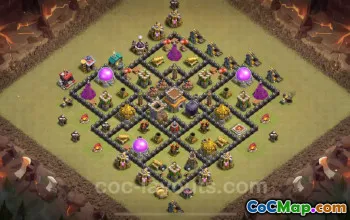 Best TH8 War Base 2024: Max Defense with Link - Clash of Clans #19179