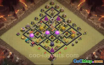 Best TH8 War Base 2025: Anti-Air, Hybrid Layout with Link #26481
