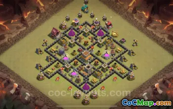 Best TH8 War Base 2025: Anti-Everything Hybrid Design #26726