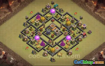Best TH8 War Base - Anti 3 Stars & Anti Air/Dragon Link #24380