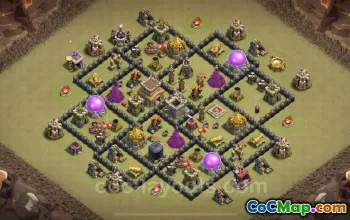 Best TH8 War Base: Anti 3 Stars & Everything - Clash of Clans #24363