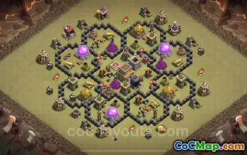 Best TH8 War Base: Anti 3 Stars Hybrid Design & Links #24463