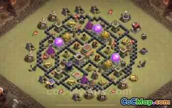 Best TH8 War Base: Anti 3 Stars Hybrid & Link Copy #24429