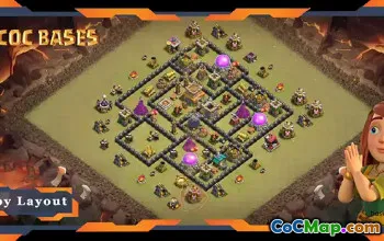 Best TH8 War Base Layout - Hybrid Defense & Anti-Everything #19482