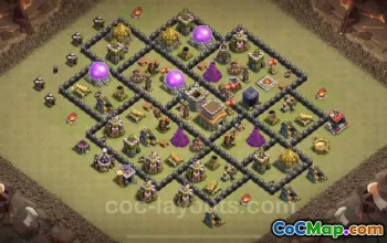 Best TH8 War Base Link - Anti Everything Hybrid Design #24404