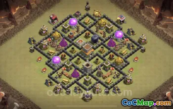 Best TH8 War Base - Max Level, Anti-Everything, Hybrid #24428